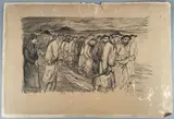 Les gueules noires by Théophile Steinlen, Lithographie signée en bas à droite, dédicacée à l'ami Laleu (Insolée, plis, accidents et, sold Oct 2023