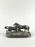 Deux chevaux by Pierre-Jules Mêne, Bronze d'édition patiné, sold Oct 2023