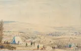 Campement près de Dive by Gaspard Gobaut, Aquarelle gouachée, sold Feb 2022