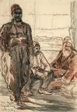 Prisonniers turcs by Alméry Lobel-Riche, 1916, Sanguine et crayon noir, sold Feb 2022