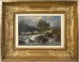 Un torrent dans la montagne by Jules Coignet, Pastel, sold Feb 2022