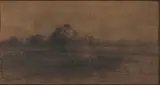 Paysage de marécage by Théodore Rousseau, Crayon noir, sold Feb 2022