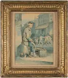 Cireur de chaussures rue de Sèvres by Nicolas Toussaint Charlet, Aquarelle, sold Feb 2022