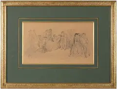 Le petit chien by Gustave Doré, Plume et encre brune sur traits de crayon noir, sold Feb 2022
