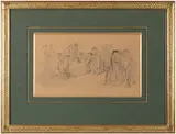 Le petit chien by Gustave Doré, Plume et encre brune sur traits de crayon noir, sold Feb 2022