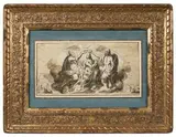 Couronnement de la Vierge by Francesco Pinna, Plume et encre brune, lavis brun et rehauts de gouache blanche, sold Feb 2022