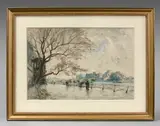 Le Vert Galant à Paris by Frank Myers Boggs, Aquarelle signée et située en bas à gauche, sold Dec 2021