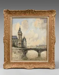 Quai de l'horloge, Paris by Frank-Will, Aquarelle signée en bas à gauche et située en bas à droite, sold Dec 2021