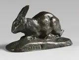 Lapin, oreilles dressées by Antoine-Louis Barye, Épreuve en bronze à patine brun-rouge nuancée, sold Dec 2021