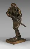 Chasseur à tir by Moritz Rothberger, Épreuve en bronze patiné, sold Dec 2021