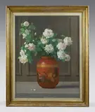 Roses blanches dans une potiche de Chine by Lucien-Victor Guirand de Scévola, Pastel, sold Oct 2021