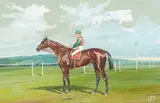 Casaque rouge et verte by Johnny Audy, Gouache, sold Jun 2021
