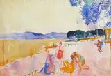 Baigneurs au bord de l'eau by Olivier Debré, Aquarelle, sold Jun 2021