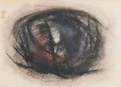 Composition by Jean Signovert, Fusain et pastel, sold Jun 2021