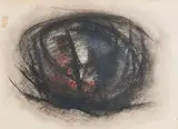 Composition by Jean Signovert, Fusain et pastel, sold Jun 2021