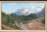 Torrent en montagne by Hedwig Calmelet, Gouache signée en bas à gauche, sold Dec 2021