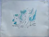 Nous croyons en l'Europe" by Jean Cocteau, 1961, Lithographie en couleur, sold Nov 2021