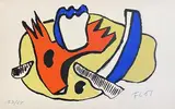 Nature morte pour les " constructeurs" by Fernand Léger, 1951, Lithographie en couleur sur Arches monogrammée, sold Nov 2021
