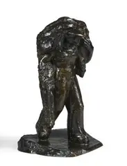 Pêcheur ramenant son filet" 1941 by Émile Morlaix, Bronze à patine brune, sold Nov 2021