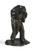 Pêcheur ramenant son filet" 1941 by Émile Morlaix, Bronze à patine brune, sold Nov 2021