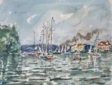 Marine by André Fraye, Aquarelle signée en bas à droite, sold Nov 2021