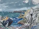 Côte rocheuse by André Fraye, Aquarelle signée en bas à droite, sold Nov 2021