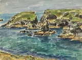 Côte rocheuse by André Fraye, Aquarelle signée en bas à gauche, sold Nov 2021