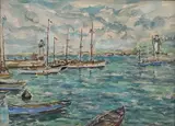 Voiliers au port by André Fraye, Aquarelle signée en bas à droite, sold Nov 2021