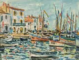 Port by André Fraye, Aquarelle signée en bas à droite, sold Nov 2021