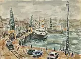 Le port by André Fraye, Aquarelle signée en bas à gauche, sold Nov 2021