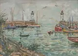 Le port by André Fraye, Aquarelle signée en bas à droite, sold Nov 2021