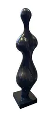 Ondulation by Xavier Alvarez, Bronze à patine noire brillant, sold Nov 2021