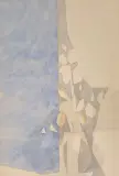 Composition by André Beaudin, Aquarelle signée en bas à gauche, sold Nov 2021