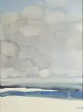 Bretagne, effet de nuage by Roger Mühl, Aquarelle sur papier signée en bas à droite, sold Nov 2021