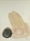 Le modèle by Roger Mühl, Aquarelle sur papier signée en bas à droite, sold Nov 2021
