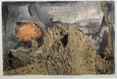 Composition by Horst Egon Kalinowski, Technique mixte avec collage signée en bas à gauche et datée, sold Nov 2021