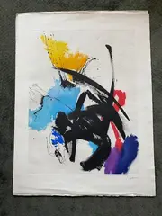 Frénésie " by Jean Miotte, 1990, Lithographie en couleur signée et annotée " E, sold Oct 2021
