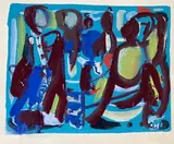 Composition by André Lanskoy, Gouache sur papier monogrammée en bas à droite, sold Oct 2021