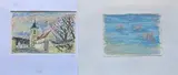 Marine aux rochers by Agathe Vaïto, 1965, Gouache sur papier signée et datée ", sold Oct 2021