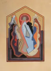 Composition cubiste by Albert Gleizes, Gouache sur papier, sold Jun 2010