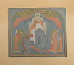 Composition cubiste by Albert Gleizes, Gouache sur papier, sold Jun 2010