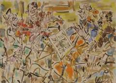 L'orchestre, circa 1970 by Gen Paul, Gouache signée en bas à droite, sold Jul 2009