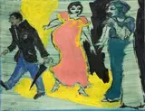 Trois personnages by Fikret Saygi Moualla, Gouache sur papier, sold Jul 2009