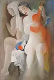 Deux femmes à la guitare et aux fruits by Béla Kádár, Gouache, sold Jun 2009