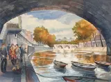 Les quais de Seine à Paris by Aleksey Ilyich Kravchenko, Aquarelle, sold Jun 2009