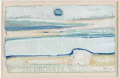 Paysage, circa 1970 by Árpád Szenes, Gouache sur papier doublé sur carton, sold Nov 2024