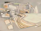 Falaise d'Etretat by Georges Dayez, 1958, Gouache avec envoi, sold Nov 2024