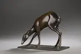 Antilope broutant Modèle créé en 1927 ; Edition Siot à partir de 1928 by Armand Petersen, Bronze à patine brun nuancé, sold Nov 2024
