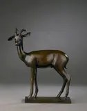Antilope Kob ou Cobe, premier état Modèle créé en 1929 by Armand Petersen, Bronze à patine brun clair, sold Nov 2024