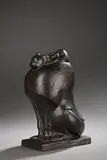 Mandrill by Charles Delhommeau, Bronze à patine brune nuancée de vert, sold Nov 2024